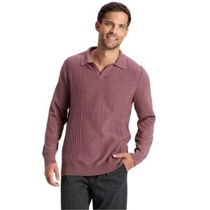 Goodfellow & Co Men's Berry Pink Textured Soft Knit Polo Sweater Size XL